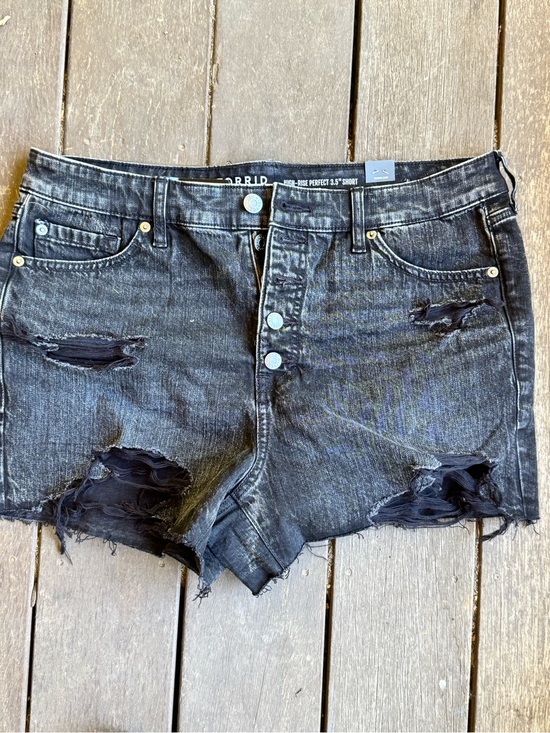 torrid Pants - torrid Black Distressed High-Rise Jean Shorts